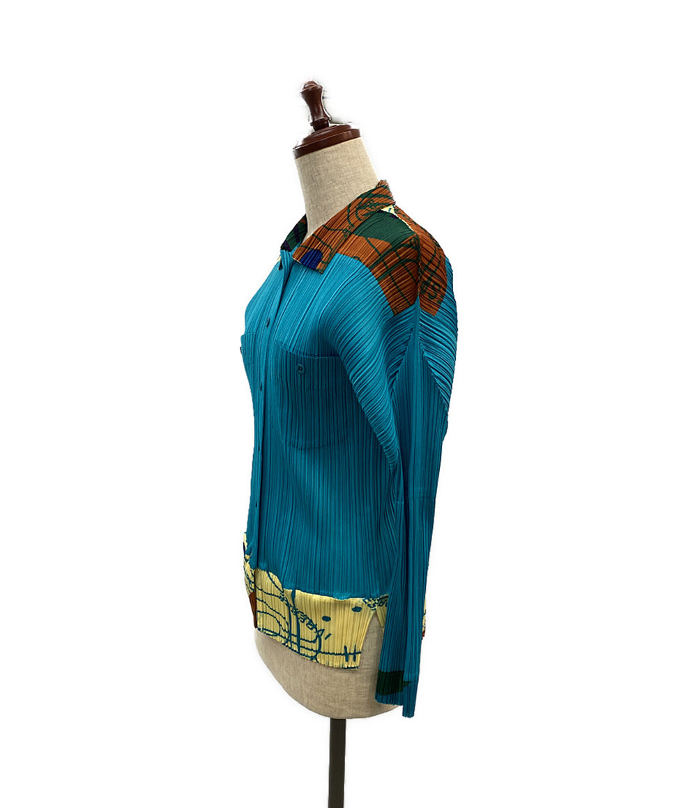 プリーツプリーズ 襟裾柄プリーツジャケット 12ss レディース SIZE 3 PLEATS PLEASE