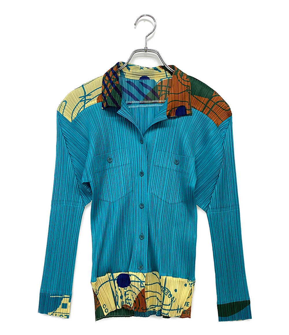 プリーツプリーズ 襟裾柄プリーツジャケット 12ss レディース SIZE 3 PLEATS PLEASE