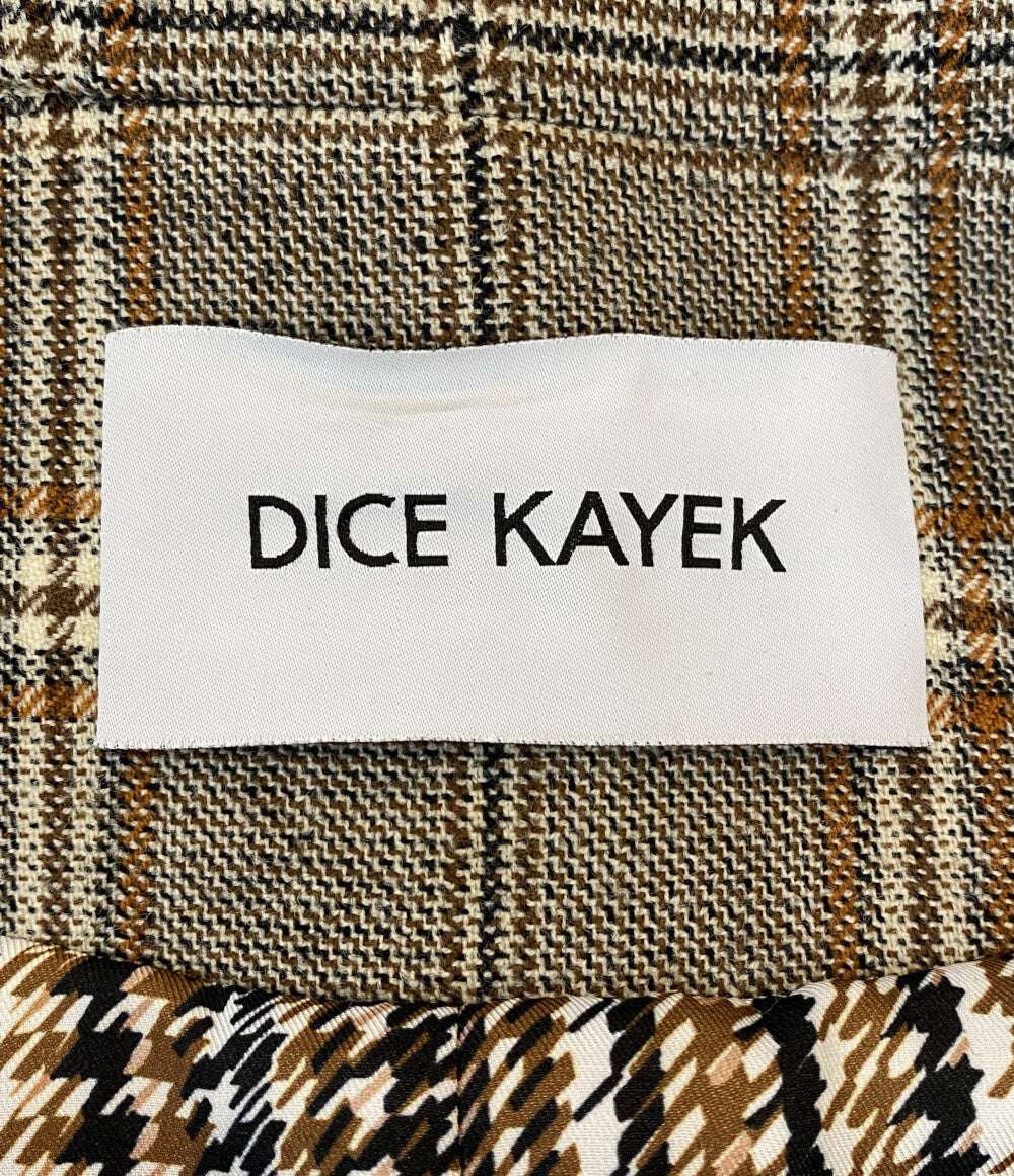 DICE KAYEK ディーチェ・カヤック 袖レザーチェックジャケット W-35024 レディース SIZE 34