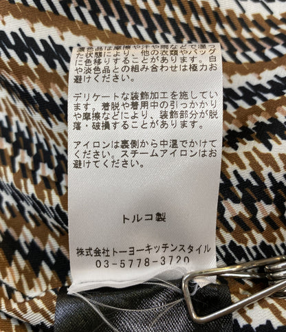 美品 ディーチェ・カヤック 袖レザーチェックジャケット W-35024 レディース SIZE 34 DICE KAYEK