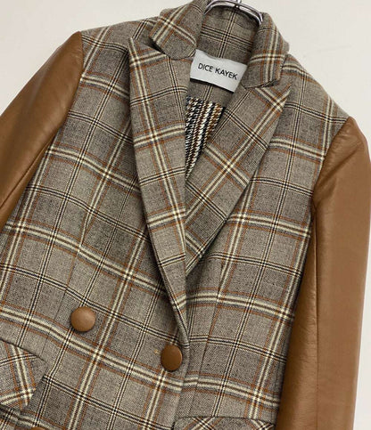 DICE KAYEK ディーチェ・カヤック 袖レザーチェックジャケット W-35024 レディース SIZE 34