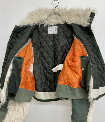 sacai ブルゾン Faux Fur x Nylon Blouson 24AW 24-07604 レディース SIZE 4 サカイ