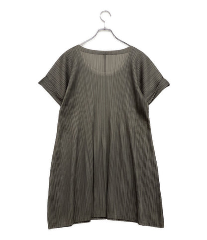 プリーツプリーズ 美品 ロールアップデザインプリーツ半袖ワンピ 11AW    PP13-JT167 レディース SIZE 3  PLEATS PLEASE