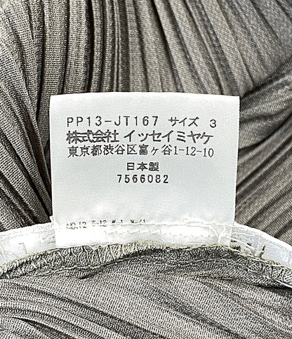 プリーツプリーズ 美品 ロールアップデザインプリーツ半袖ワンピ 11AW    PP13-JT167 レディース SIZE 3  PLEATS PLEASE