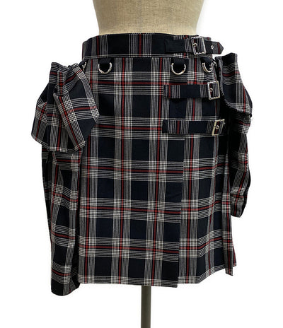 noir Kei ninomiya チェック柄マルチポケット巻きスカート 24aw レディース SIZE S ノワールケイニノミヤ