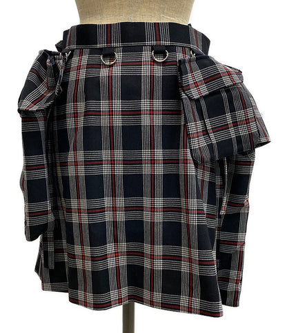 noir Kei ninomiya チェック柄マルチポケット巻きスカート 24aw レディース SIZE S ノワールケイニノミヤ