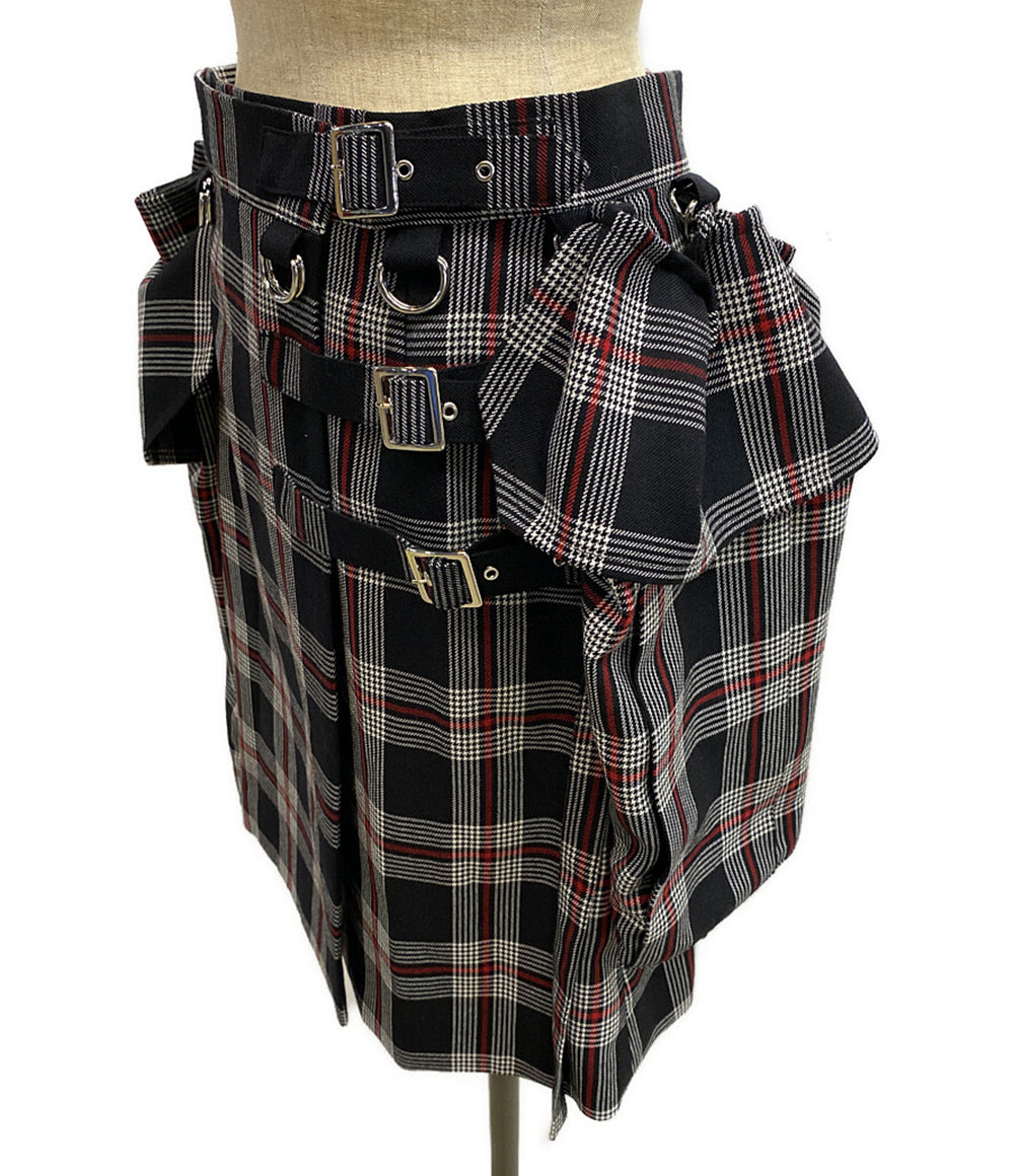 noir Kei ninomiya チェック柄マルチポケット巻きスカート 24aw レディース SIZE S ノワールケイニノミヤ
