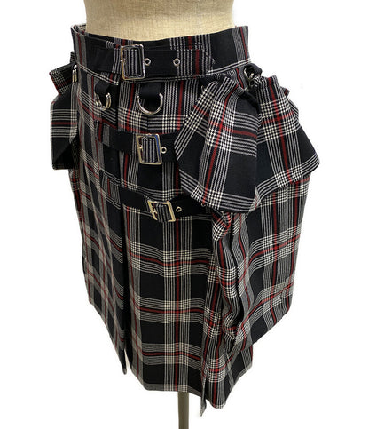 noir Kei ninomiya チェック柄マルチポケット巻きスカート 24aw レディース SIZE S ノワールケイニノミヤ