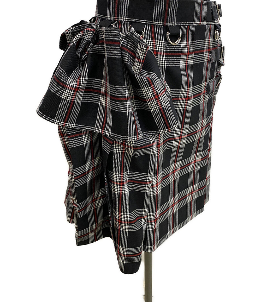 noir Kei ninomiya チェック柄マルチポケット巻きスカート 24aw レディース SIZE S ノワールケイニノミヤ