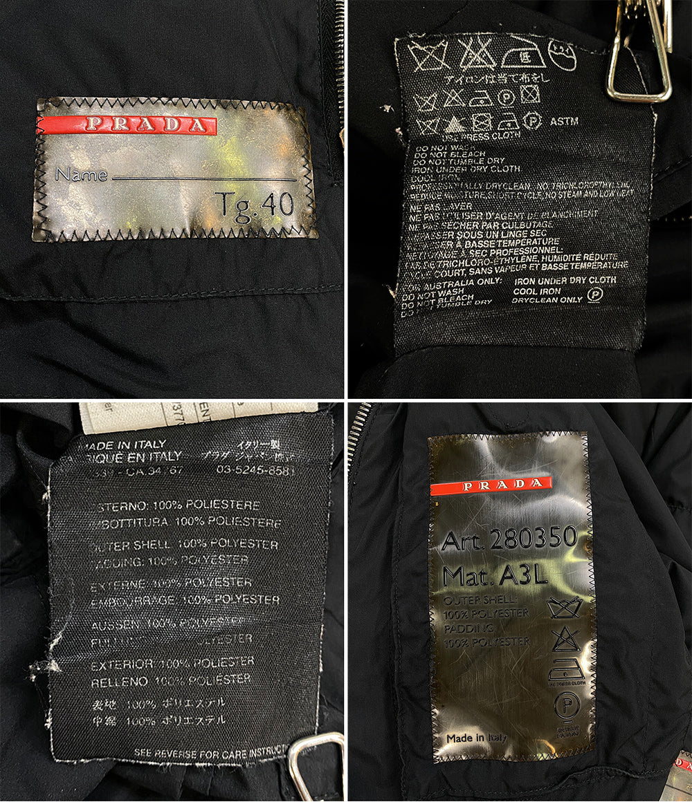 PRADA SPORT 中綿ファスナーデザインジャケット 90-00S レディース SIZE 40 プラダスポーツ