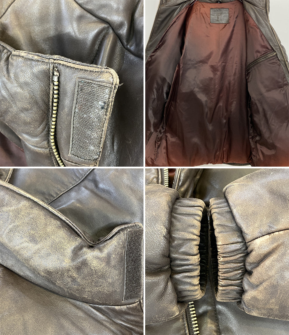 ステューシー ダウンジャケット オールレザーダウンジャケット メンズ SIZE M STUSSY