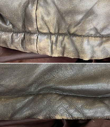 ステューシー ダウンジャケット オールレザーダウンジャケット メンズ SIZE M STUSSY