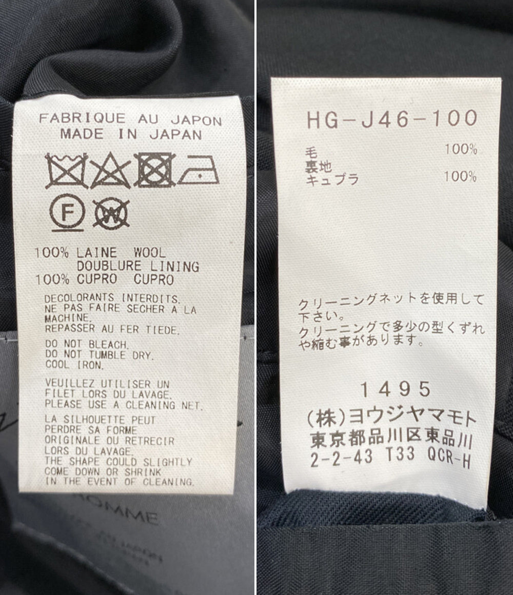 ヨウジヤマモトプールオム テーラードジャケット 箱ポケットJKT背ヌキ メンズ SIZE 3 YOHJI YAMAMOTO POUR HOMME