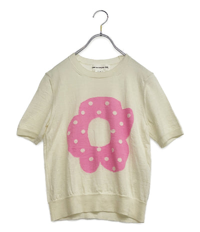 COMME des GARCONS GIRL コムデギャルソンガール 半袖ニット フラワーデザイン 23ss NK-N006 レディース SIZE S