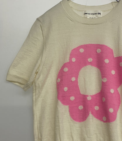 COMME des GARCONS GIRL コムデギャルソンガール 半袖ニット フラワーデザイン 23ss NK-N006 レディース SIZE S