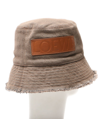 LOEWE レザーロゴパッチ フレイド バケットハット K820HB1X20 メンズ SIZE 57 ロエベ
