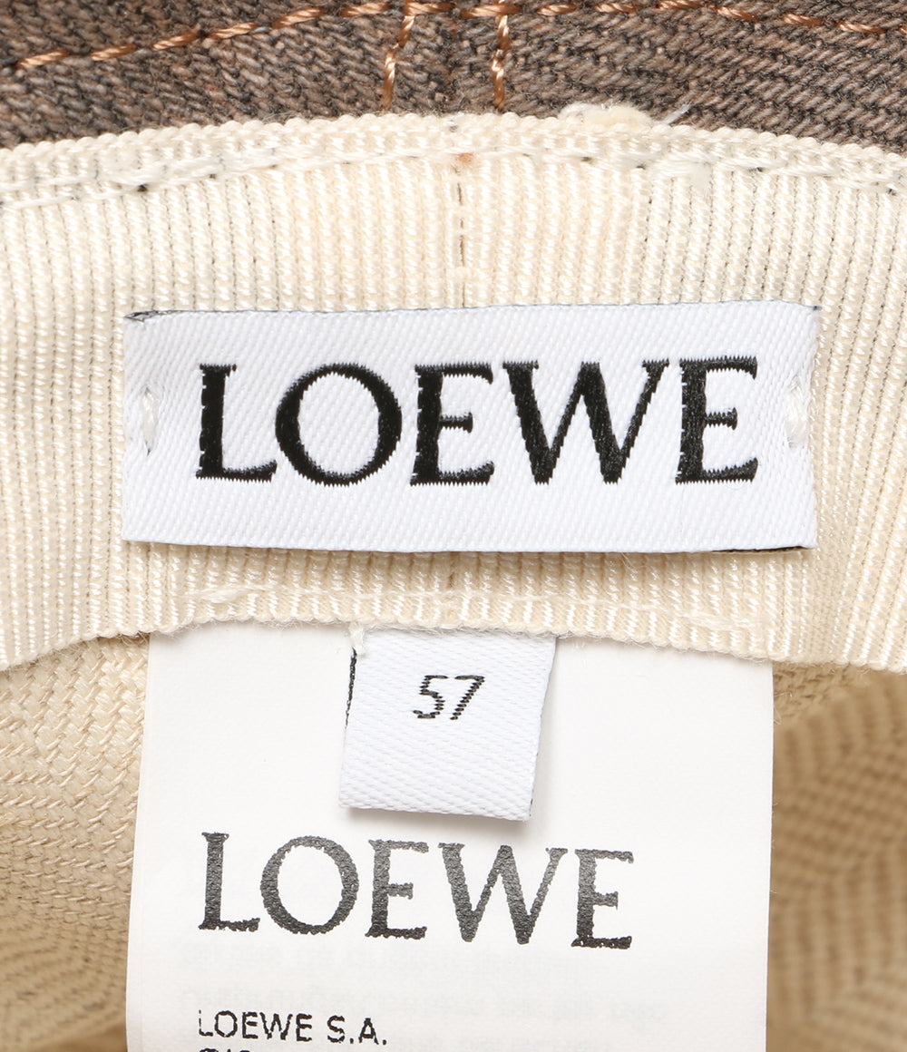 LOEWE レザーロゴパッチ フレイド バケットハット K820HB1X20 メンズ SIZE 57 ロエベ