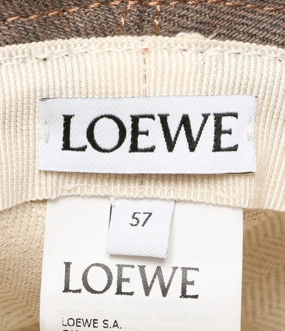 LOEWE レザーロゴパッチ フレイド バケットハット K820HB1X20 メンズ SIZE 57 ロエベ