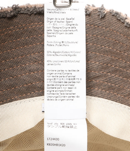 LOEWE レザーロゴパッチ フレイド バケットハット K820HB1X20 メンズ SIZE 57 ロエベ