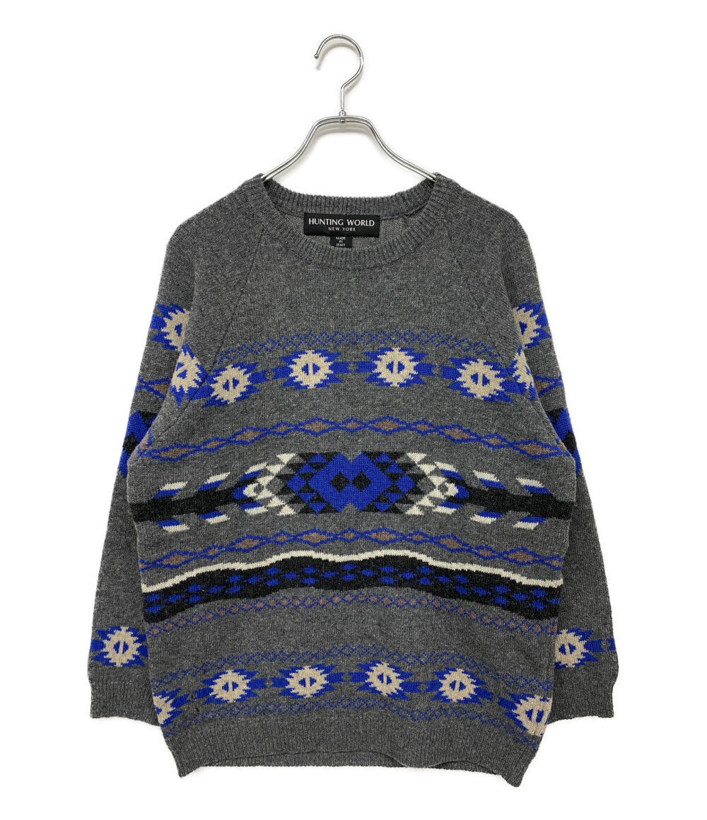ハンティングワールド 美品 ニット クルーネックニット メンズ SIZE M HUNTING WORLD