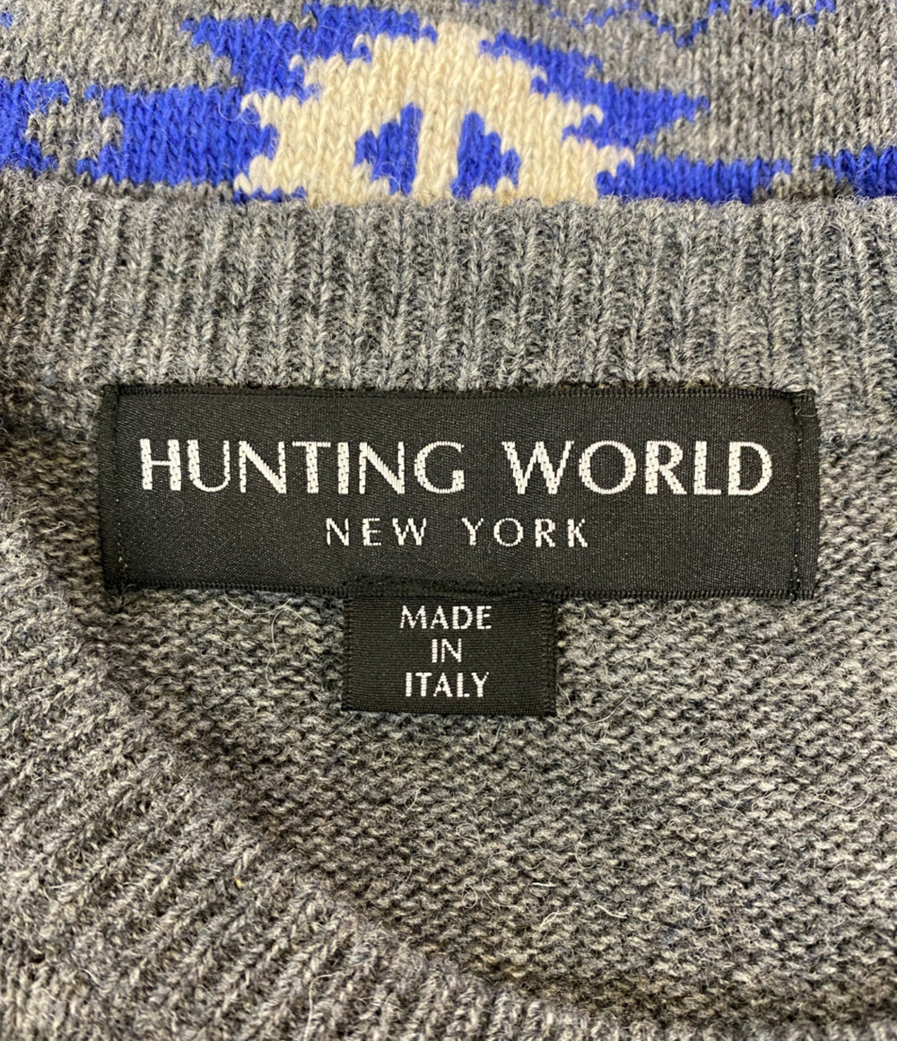 ハンティングワールド 美品 ニット クルーネックニット メンズ SIZE M HUNTING WORLD