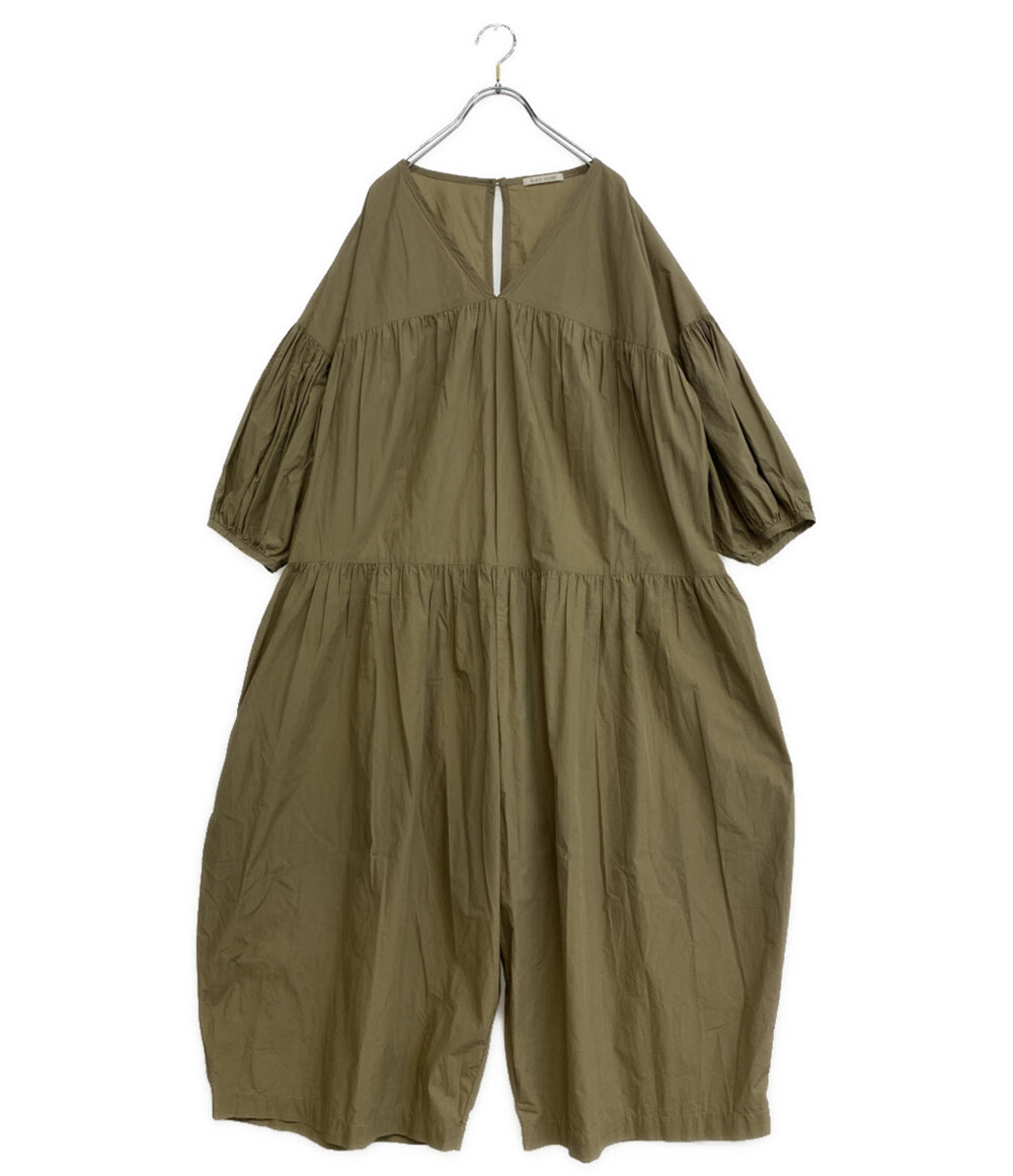 BLACK CRANE ブラッククレーン ギャザージャンプスーツ カーキ レディース SIZE XS