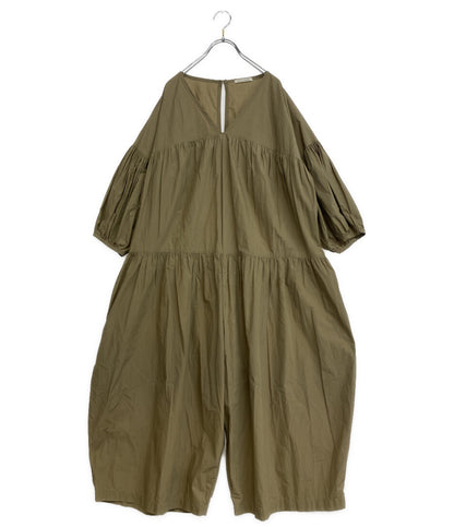 BLACK CRANE ブラッククレーン ギャザージャンプスーツ カーキ レディース SIZE XS