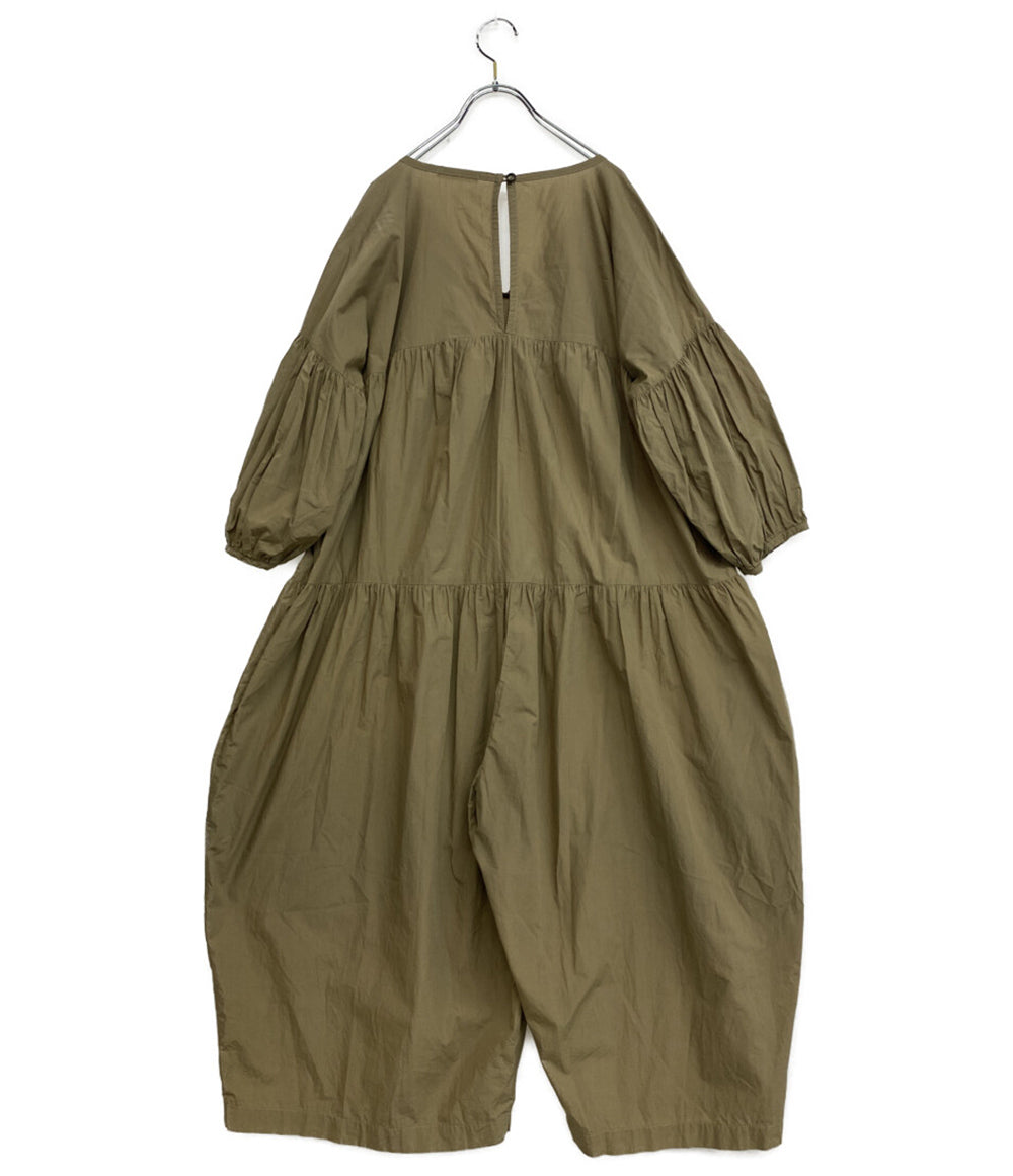 BLACK CRANE ブラッククレーン ギャザージャンプスーツ カーキ レディース SIZE XS