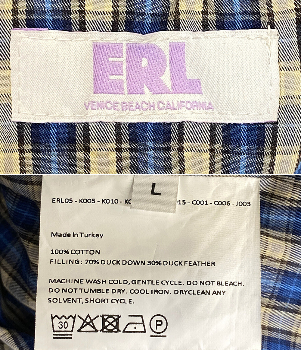 ERL イーアールエル ダウンジャケット チェック 22aw メンズ SIZE L