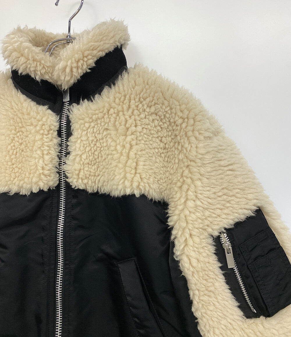 sacai ジャケット faux shearling×Nylon Twill Blouson 23aw 23-07012