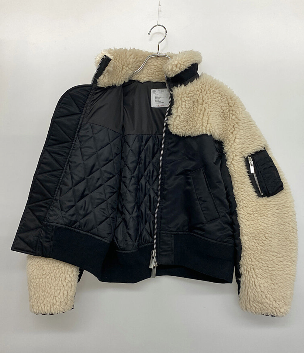 sacai ジャケット faux shearling×Nylon Twill Blouson 23aw 23-07012
