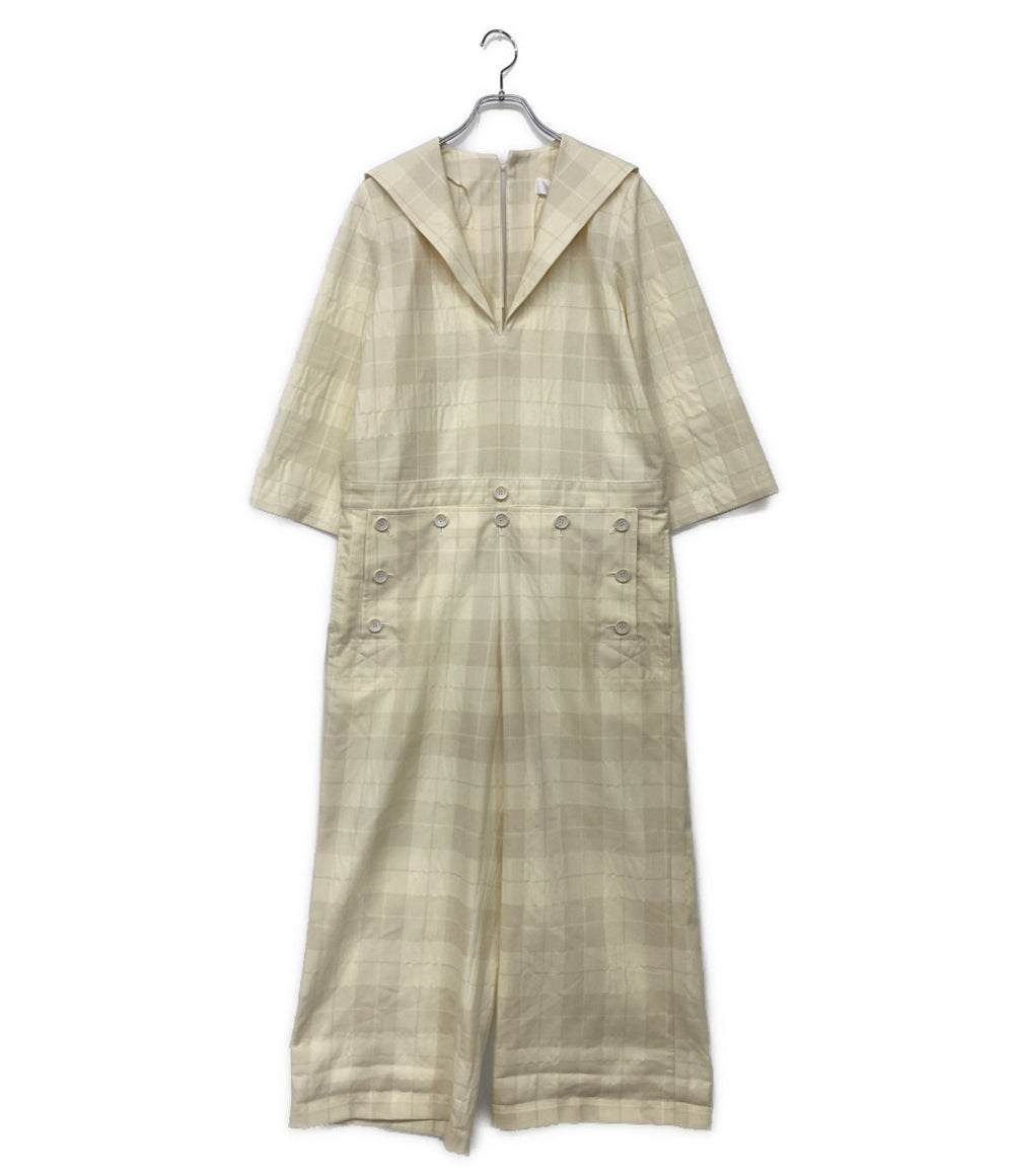 tao COMME des GARCONS スキッパーセーラーカラーオールインワン 七分袖 24AW TN-A005 レディース SIZE M タオ コムデギャルソン