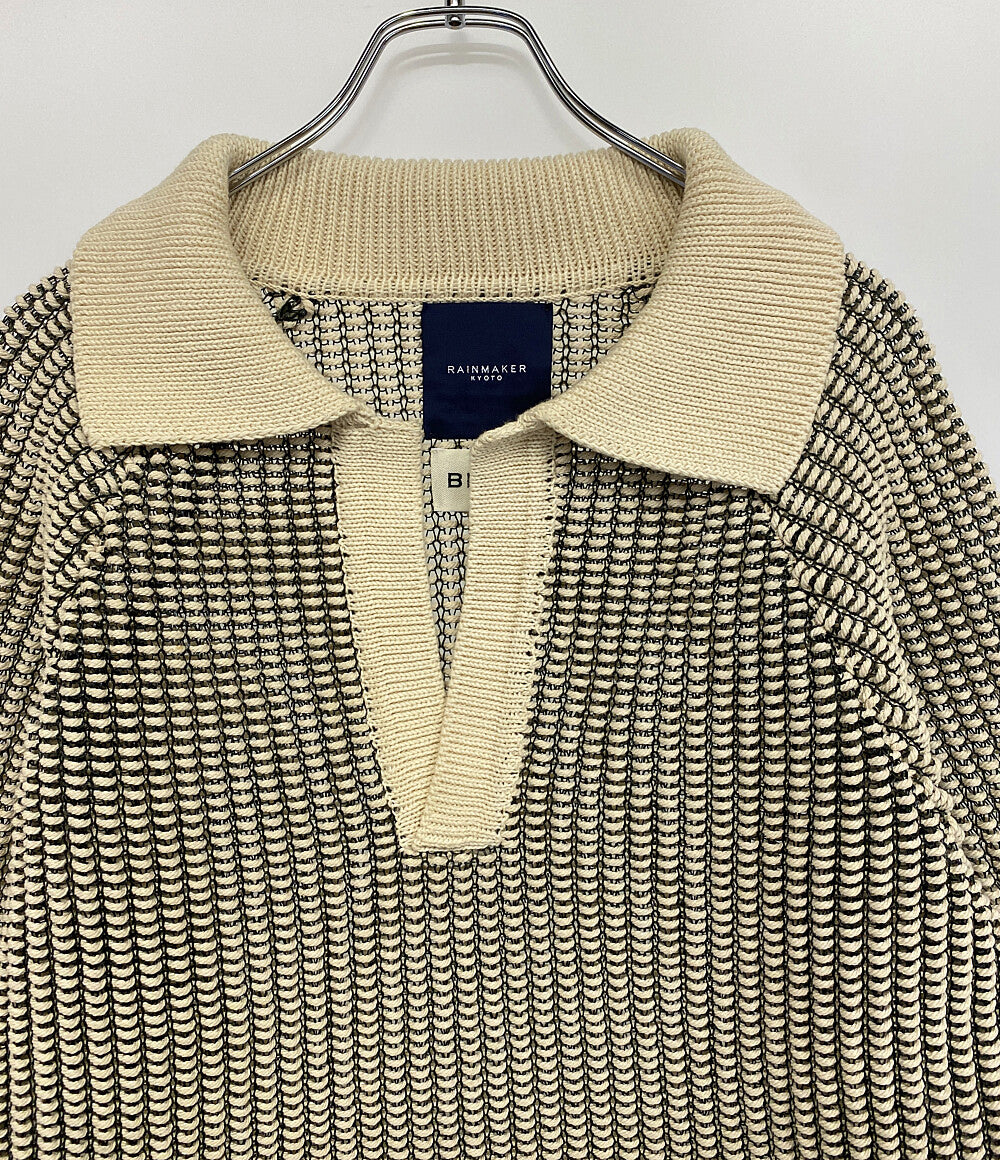 美品 RAINMAKER レインメーカー ニットシャツ SKIPPER INLAY KNIT SHIRT 25ss メンズ SIZE 5(48)
