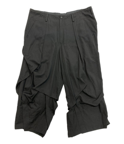 ヨウジヤマモトプールオム パンツ ランダムタックワイド ウールギャバ 23SS HZ-P21-100 メンズ SIZE 3 YOHJI YAMAMOTO POUR HOMME