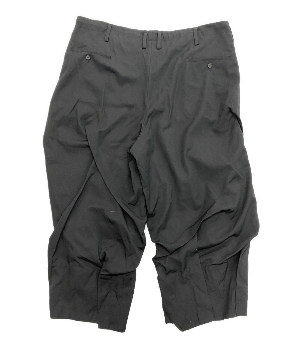 ヨウジヤマモトプールオム パンツ ランダムタックワイド ウールギャバ 23SS HZ-P21-100 メンズ SIZE 3 YOHJI YAMAMOTO POUR HOMME
