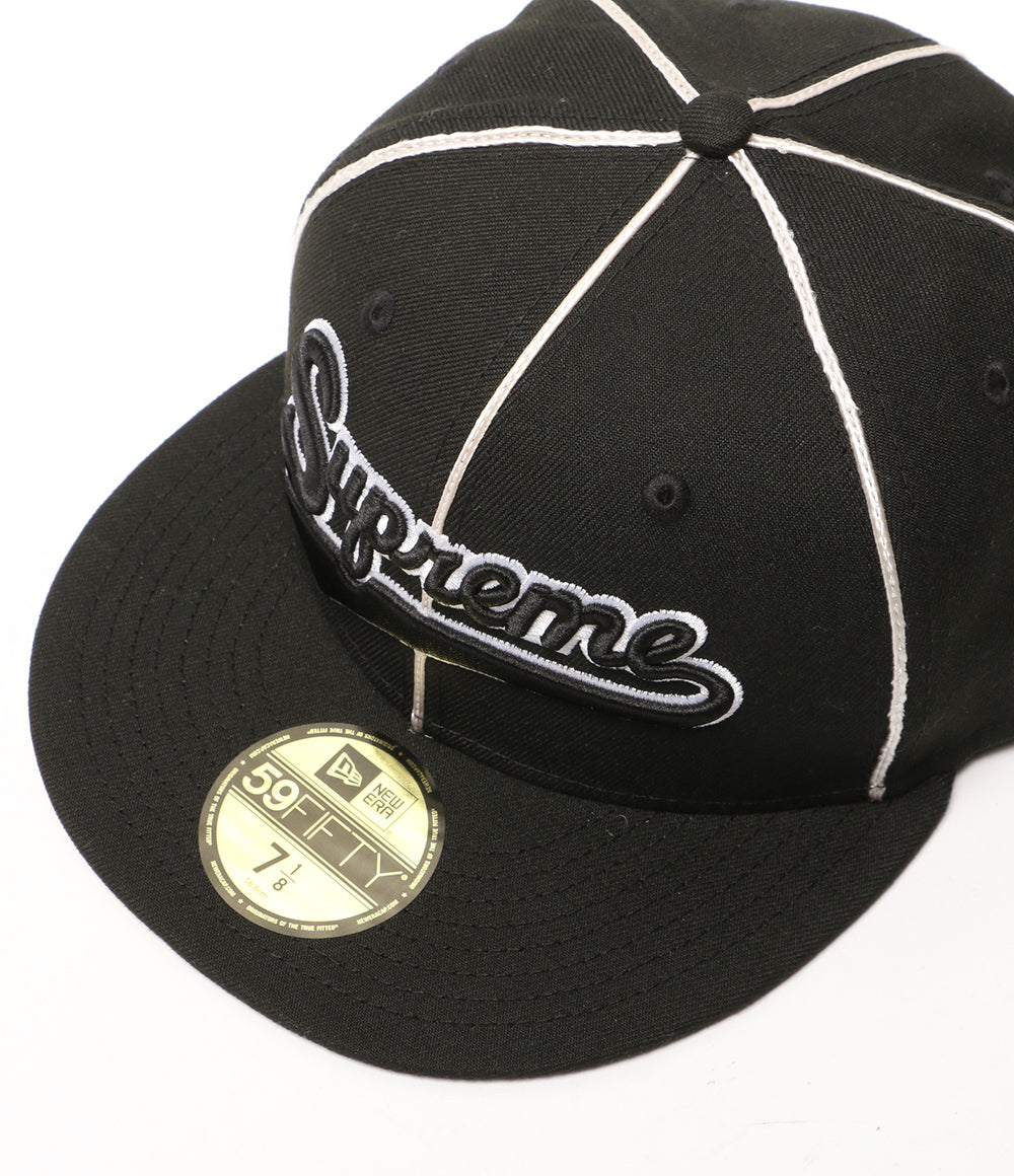 シュプリーム 美品 ニューエラ キャップ Piping Script Logo CAP      メンズ SIZE 56.8cm  Supreme×NEW ERA