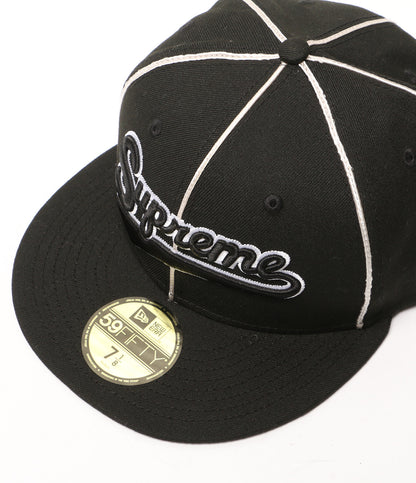 シュプリーム 美品 ニューエラ キャップ Piping Script Logo CAP      メンズ SIZE 56.8cm  Supreme×NEW ERA