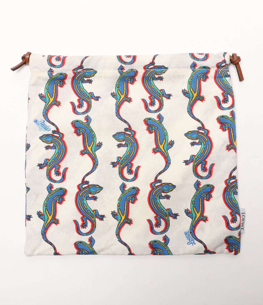 ロエベ 美品 パウラズイビザ トカゲ巾着ポーチ      レディース   LOEWE×PAULA’S IBIZA