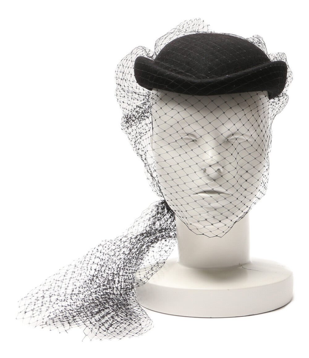 GUCCI チュール付き帽子 黒 レディース SIZE L 58 グッチ