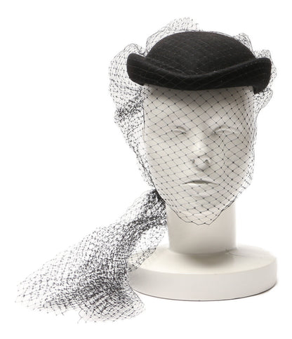 GUCCI チュール付き帽子 黒 レディース SIZE L 58 グッチ