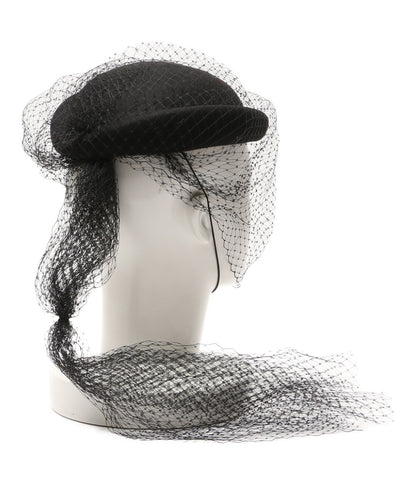 GUCCI チュール付き帽子 黒 レディース SIZE L 58 グッチ