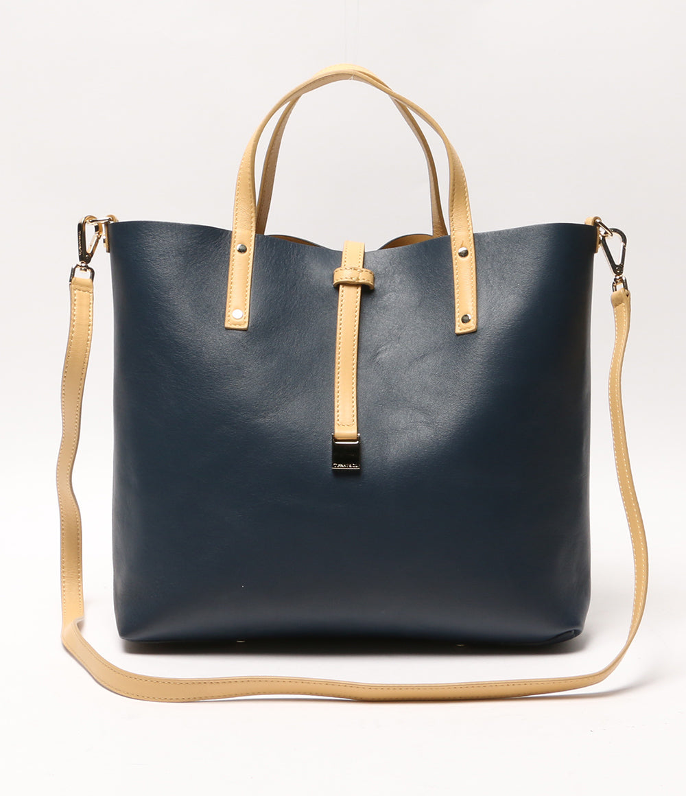 ティファニー リバーシブルトートバッグ イエロー×ブルー レディース