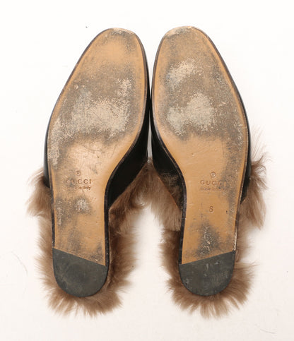 グッチ プリンスタウン ホースビットファーサンダル レディース SIZE 6 GUCCI