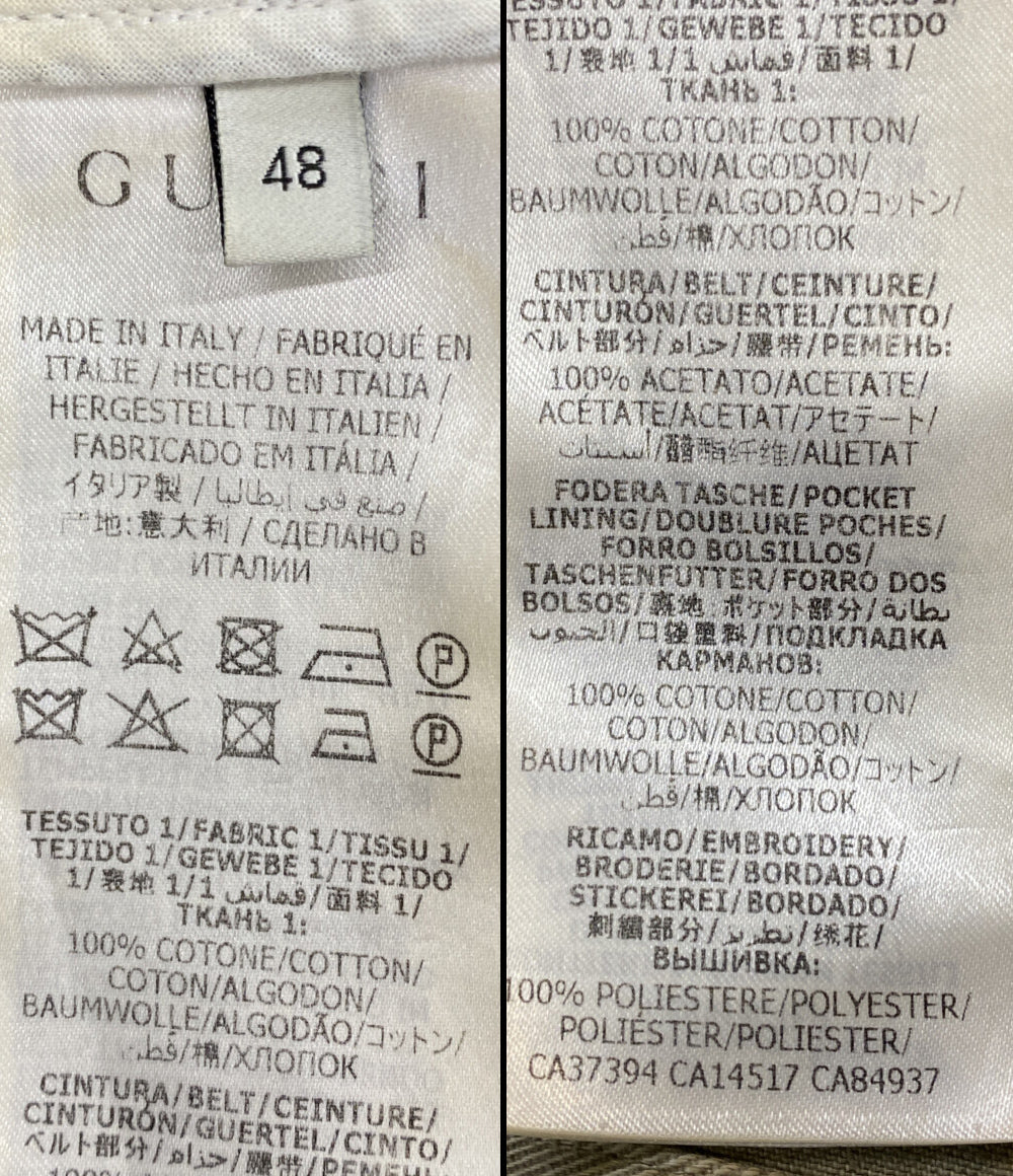訳あり GUCCI コットンイージーパンツ 刺繍デザイン メンズ SIZE 48 グッチ