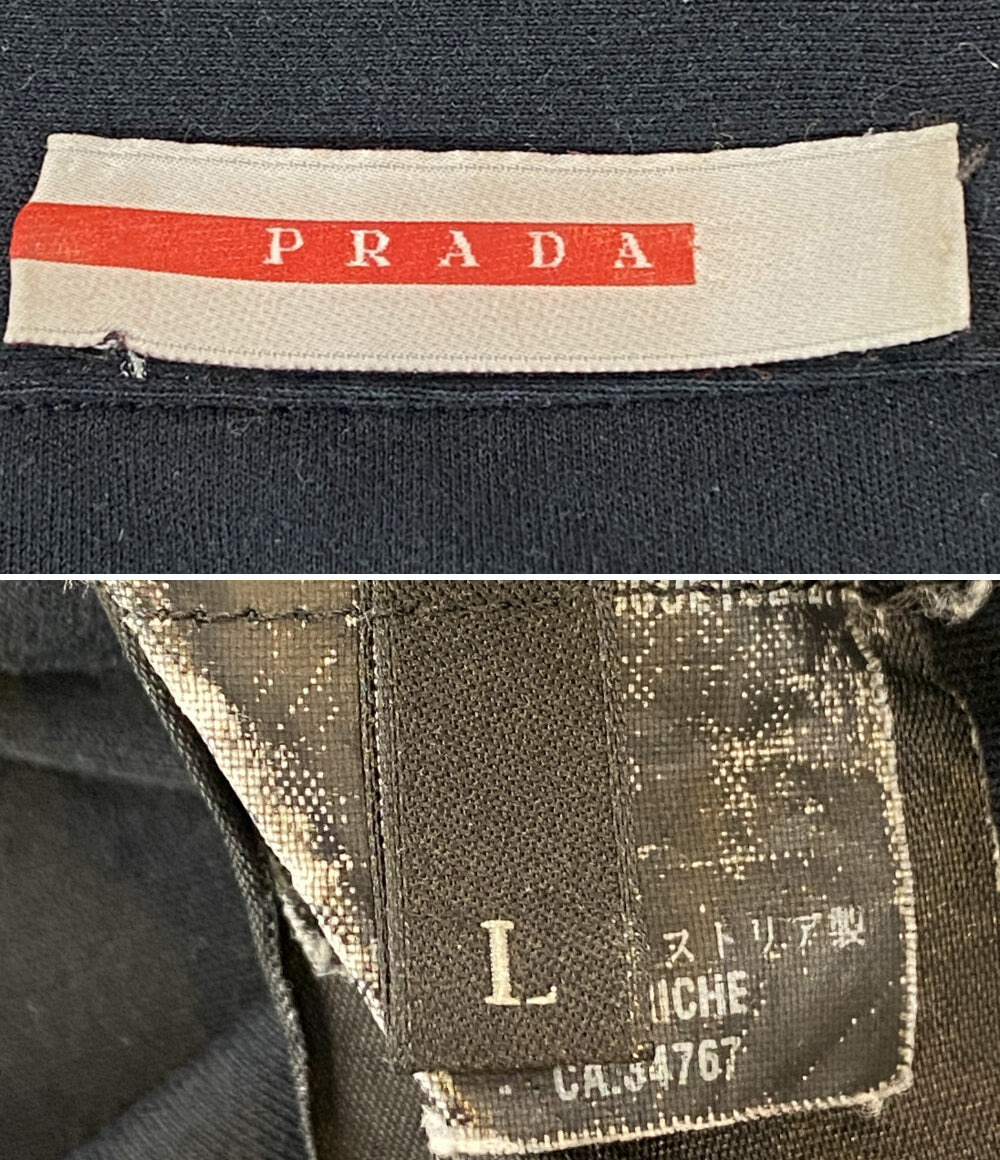 プラダスポーツ ハーフジップカットソー メッシュ切替 半袖 メンズ SIZE L PRADA SPORTS