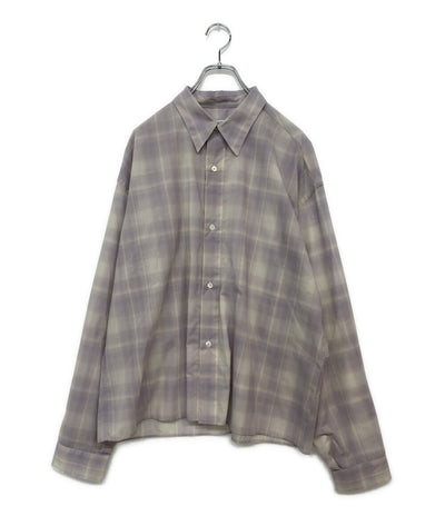 エイチ ビューティー&ユース 長袖シャツ ニュアンス シアーチェック ワイド 25SS メンズ SIZE L H BEAUTY&YOUTH