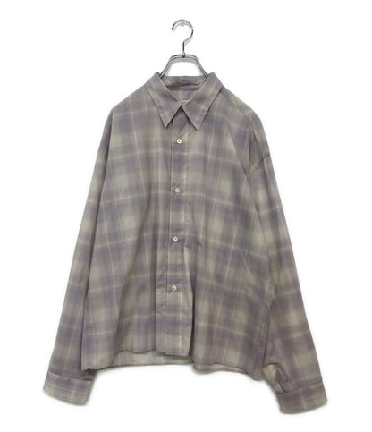 エイチ ビューティー&ユース 長袖シャツ ニュアンス シアーチェック ワイド 25SS メンズ SIZE L H BEAUTY&YOUTH