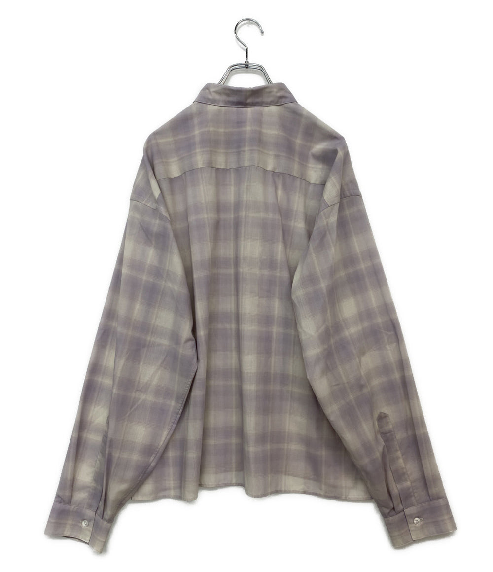 エイチ ビューティー&ユース 長袖シャツ ニュアンス シアーチェック ワイド 25SS メンズ SIZE L H BEAUTY&YOUTH