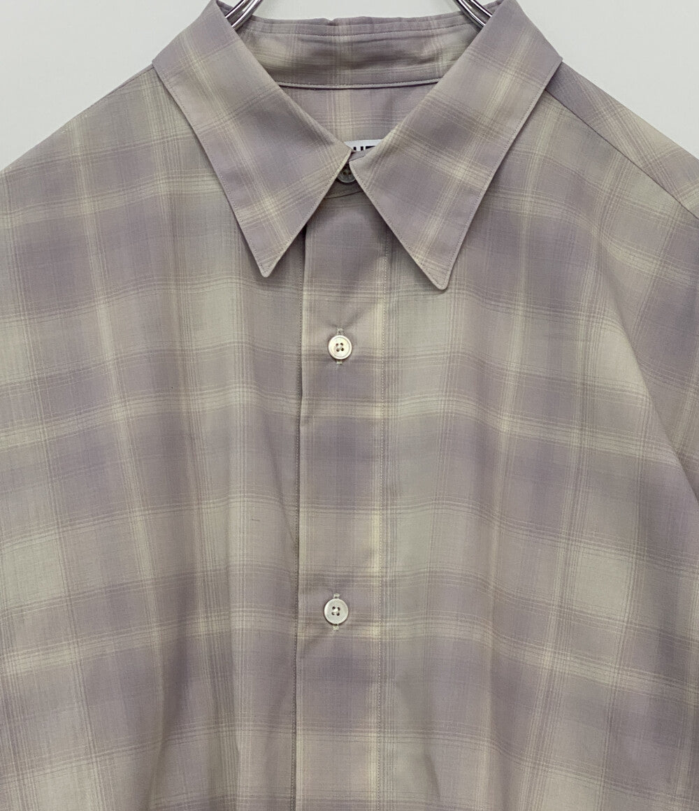 エイチ ビューティー&ユース 長袖シャツ ニュアンス シアーチェック ワイド 25SS メンズ SIZE L H BEAUTY&YOUTH