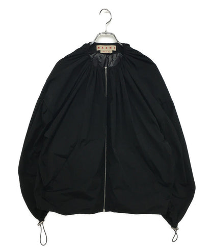 マルニ ノーカラージャケット ブルゾン ギャザー 21AW JKMA0184U0 TP633 レディース SIZE 36 MARNI